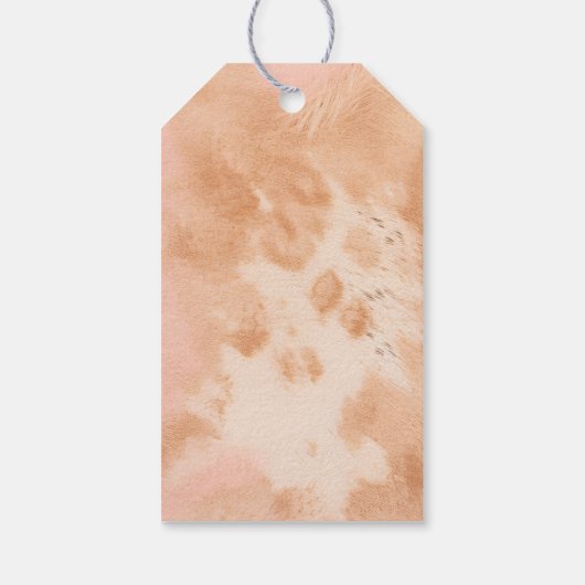 Westerne bruiloft Blush Koeienhuid bruiloft gunst Cadeaulabel (Achterkant)