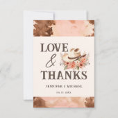 Westerne bruiloft blush Koeienhuid dank u Bedankkaart (Voorkant)