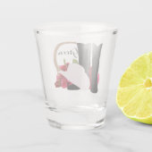 Westerne bruiloft Cowboy Boots Pet Rozen Groom Shot Glas (Achterkant)