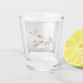 Westerne bruiloft Cowboy Boots Pink Rose Bride Shot Glas (Achterkant)