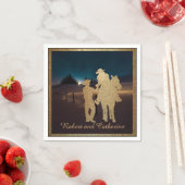 Westerne bruiloft cowboy cowgirl aangepaste namen servet (Insitu)
