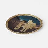 Westerne bruiloft cowboy cowgirl paar Borden Papieren Bordje (Gekanteld)