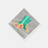 Westerne bruiloft cowboy laarzen bloemen aangepast servet (Hoek)