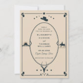 Westerne bruiloft  Cowboy Rustiek Lijst Save The Date (Voorkant)