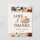 Westerne bruiloft dank u kaart (Voorkant)