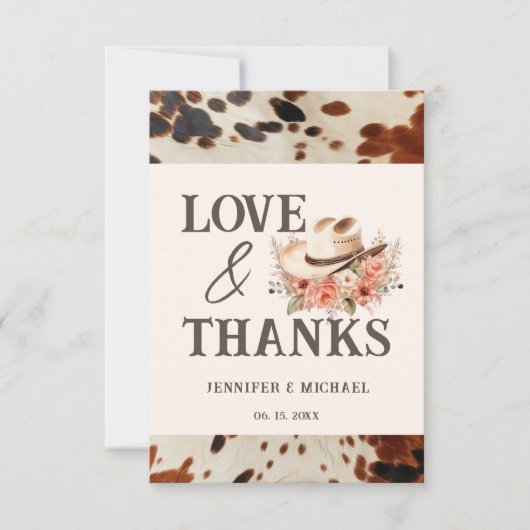 Westerne bruiloft dank u kaart (Voorkant)