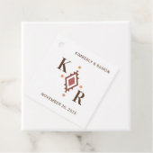 Westerne bruiloft gunst Label met Monogram (In situ)