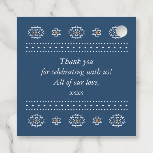 Westerne bruiloft gunst Label, Rio Rancho Dank u Bedankjes Labels (Achterkant)