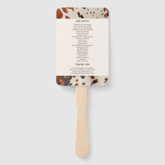 Westerne bruiloft Hand Fan Handwaaier (Achterkant)