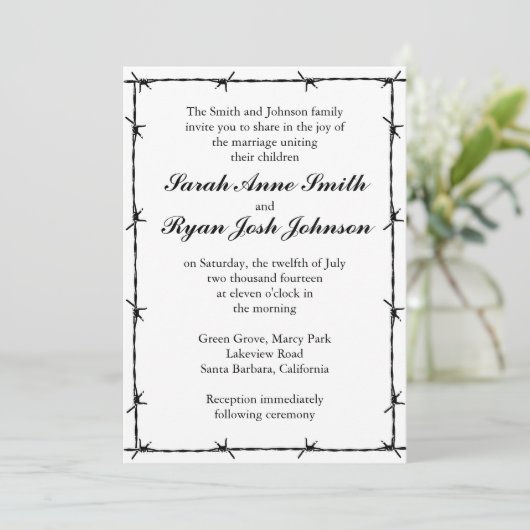 Westerne bruiloft kaart (Staand voorkant)