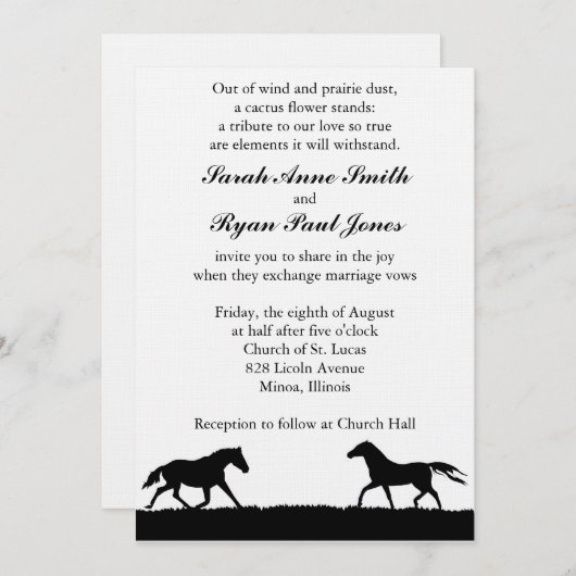 Westerne bruiloft kaart (Voorkant / Achterkant)