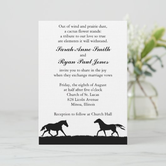 Westerne bruiloft kaart (Staand voorkant)