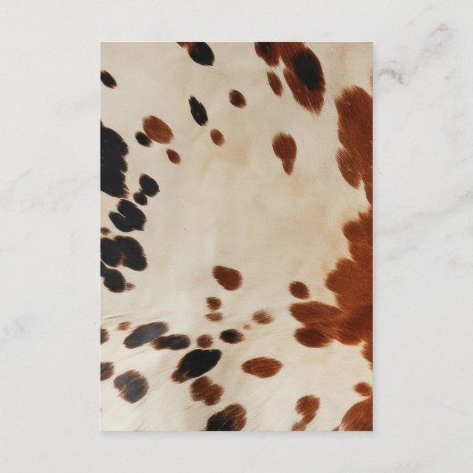 Westerne bruiloft Koeienhuid Details Informatiekaartje (Achterkant)