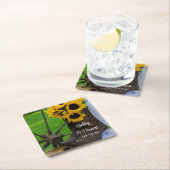 Westerne bruiloft met bijtende zonnebloemen en cow kartonnen onderzetters (Insitu)