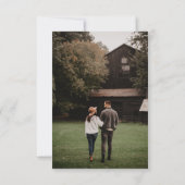 Westerne bruiloft met bijtende zonnebloemen en cow save the date (Achterkant)