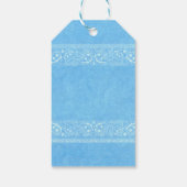 Westerne bruiloft met blauw Rustic Paisley Country Cadeaulabel (Achterkant)