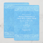 Westerne bruiloft met blauw Rustic Paisley Country Kaart (Voorkant / Achterkant)