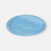 Westerne bruiloft met blauw Rustic Paisley Country Papieren Bordje (Gekanteld)