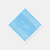 Westerne bruiloft met blauw Rustic Paisley Country Servet (Hoek)