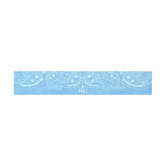 Westerne bruiloft met blauw Rustic Paisley Country Uitnodigingen Wikkel (Vlak)
