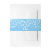 Westerne bruiloft met blauw Rustic Paisley Country Uitnodigingen Wikkel (Voorkant Voorbeeld)