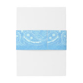 Westerne bruiloft met blauw Rustic Paisley Country Uitnodigingen Wikkel (Achterkant Voorbeeld)