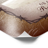 westerne bruiloft met prikkeldraad foto afdruk (Hoek)