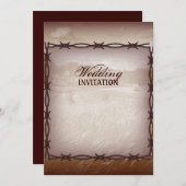 westerne bruiloft met prikkeldraad kaart (Voorkant / Achterkant)