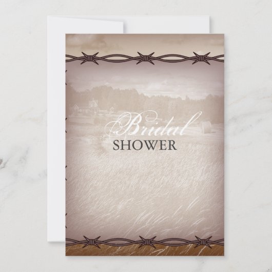 westerne bruiloft met prikkeldraad kaart (Voorkant)