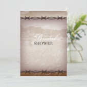 westerne bruiloft met prikkeldraad kaart (Staand voorkant)