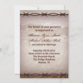 westerne bruiloft met prikkeldraad kaart (Achterkant)