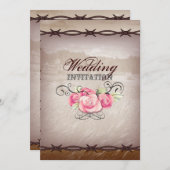 westerne bruiloft met prikkeldraad kaart (Voorkant / Achterkant)