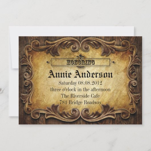westerne bruiloft met rustige typografie kaart (Achterkant)