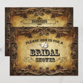 westerne bruiloft met rustige typografie kaart (Voorkant / Achterkant)