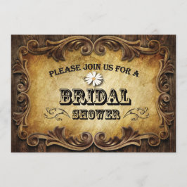 westerne bruiloft met rustige typografie kaart