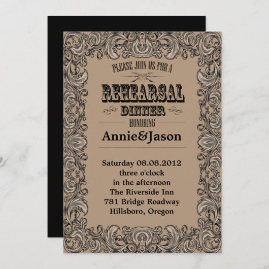 westerne bruiloft met rustige typografie kaart (Voorkant / Achterkant)