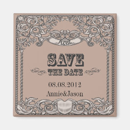 westerne bruiloft met rustige typografie magneet