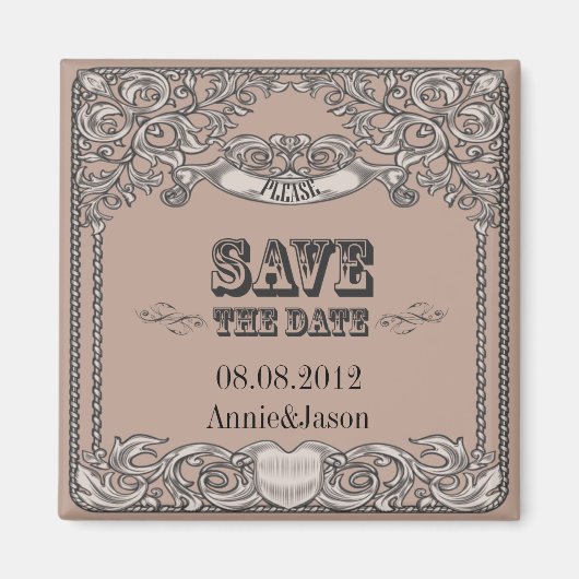 westerne bruiloft met rustige typografie magneet (Voorkant)