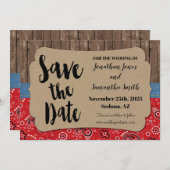 Westerne bruiloft met uitzondering van de datum va kaart (Voorkant / Achterkant)