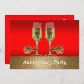 Westerne bruiloft nodigde Jubileum uit Kaart (Voorkant / Achterkant)