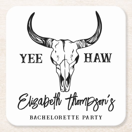 Westerne bruiloft Persoonlijke Bachelorette Partij Kartonnen Onderzetters (Voorkant)