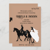 Westerne bruiloft repetitie diner kaart (Voorkant / Achterkant)