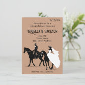 Westerne bruiloft repetitie diner kaart (Staand voorkant)