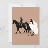 Westerne bruiloft repetitie diner kaart (Achterkant)