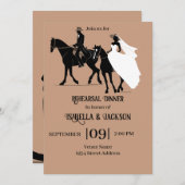 Westerne bruiloft repetitie dineruitnodiging kaart (Voorkant / Achterkant)