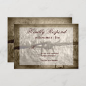 Westerne bruiloft RSVP-kaarten voor Barbed Wire Co RSVP Kaartje (Voorkant / Achterkant)