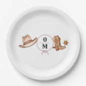 Westerne bruiloft rustieke cowboy bruiloft papieren bordje (Voorkant)