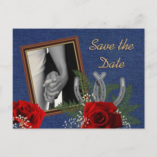 Westerne bruiloft Save the Date Aankondigingskaart (Voorkant)