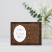 Westerne bruiloft Save the Date Briefkaart sjabloo (Staand voorkant)