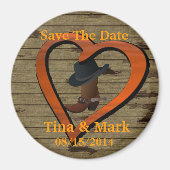 Westerne bruiloft Save The DATE Magnet (Voorkant)